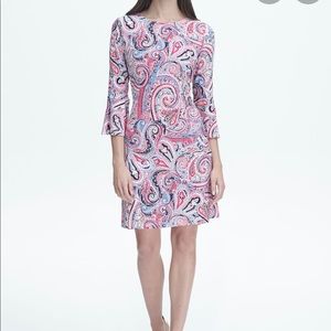NWT Tommy Hilfiger Pink Paisley Bell Sleeve A-line Dress Size 4